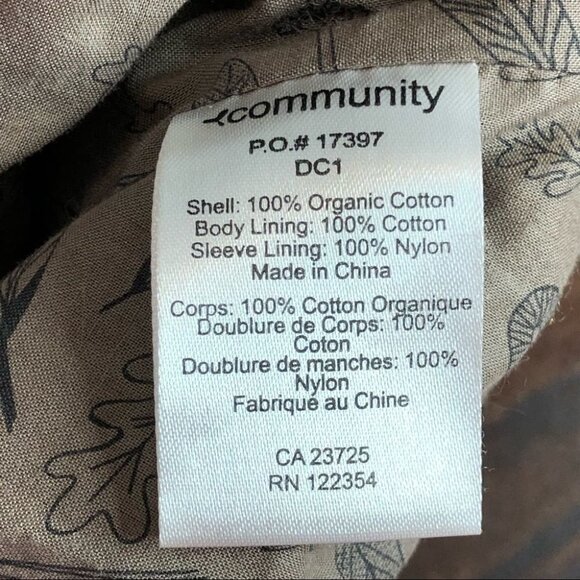 Aritzia Community Moto Jacket Funnel Neck Pea Coat Organic Cotton Size Medium - Picture 7 of 7